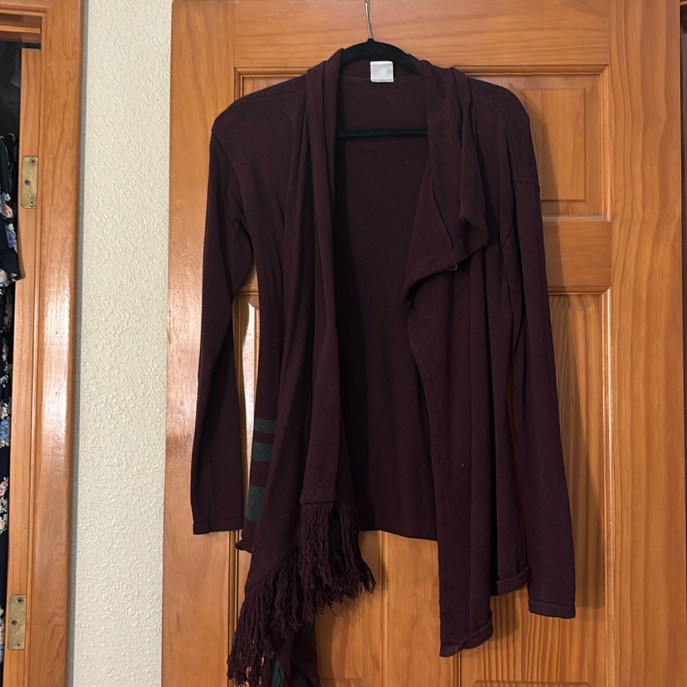 Maroon Cabi wrap sweater